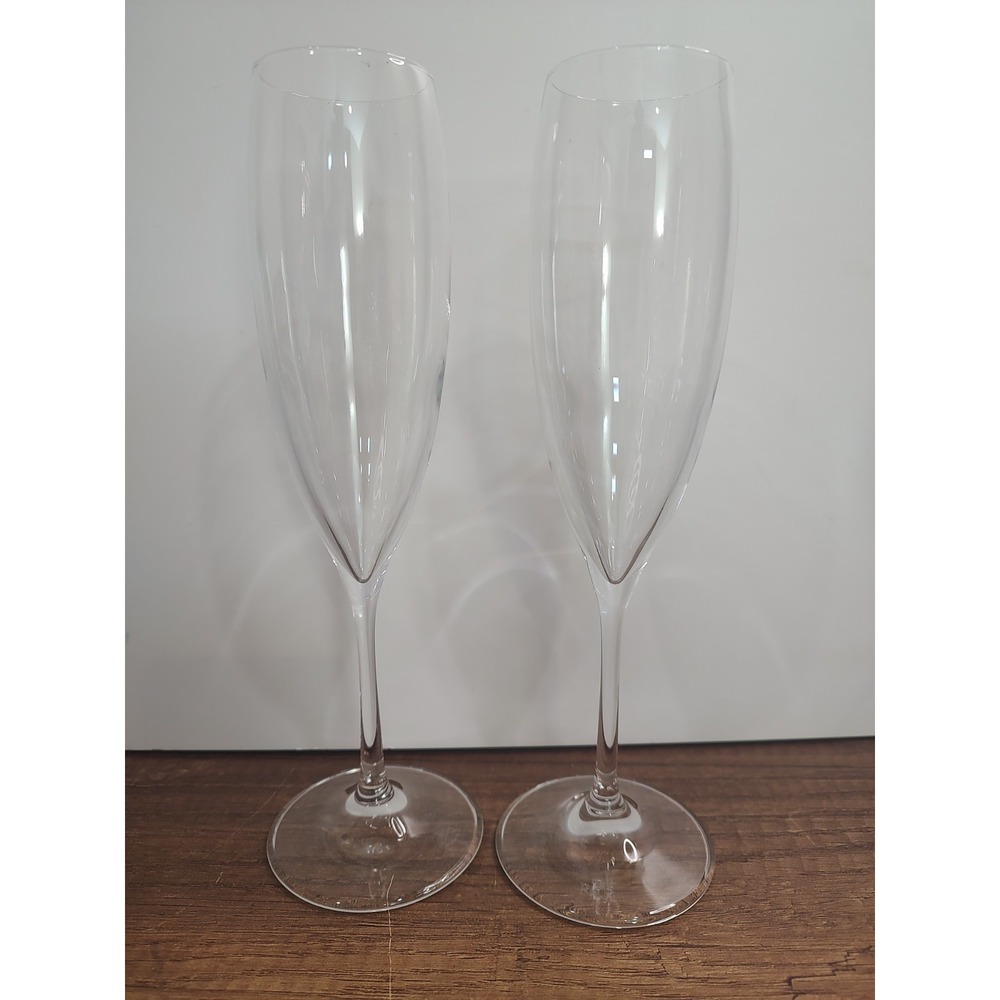 Royal Crystal Rock Champagne Flute Set Of 2 8.5" Tall W2